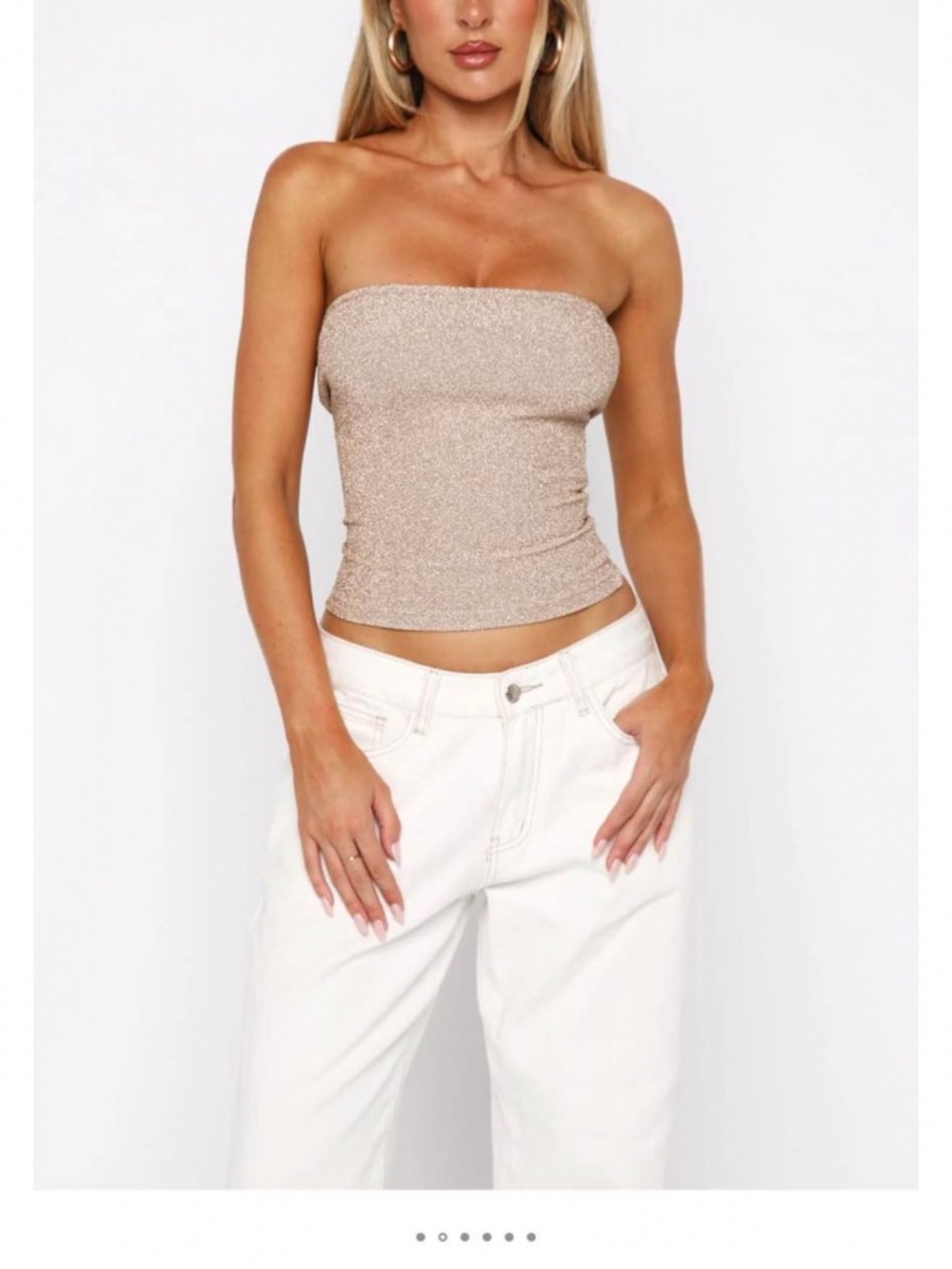 White fox champagne tube top